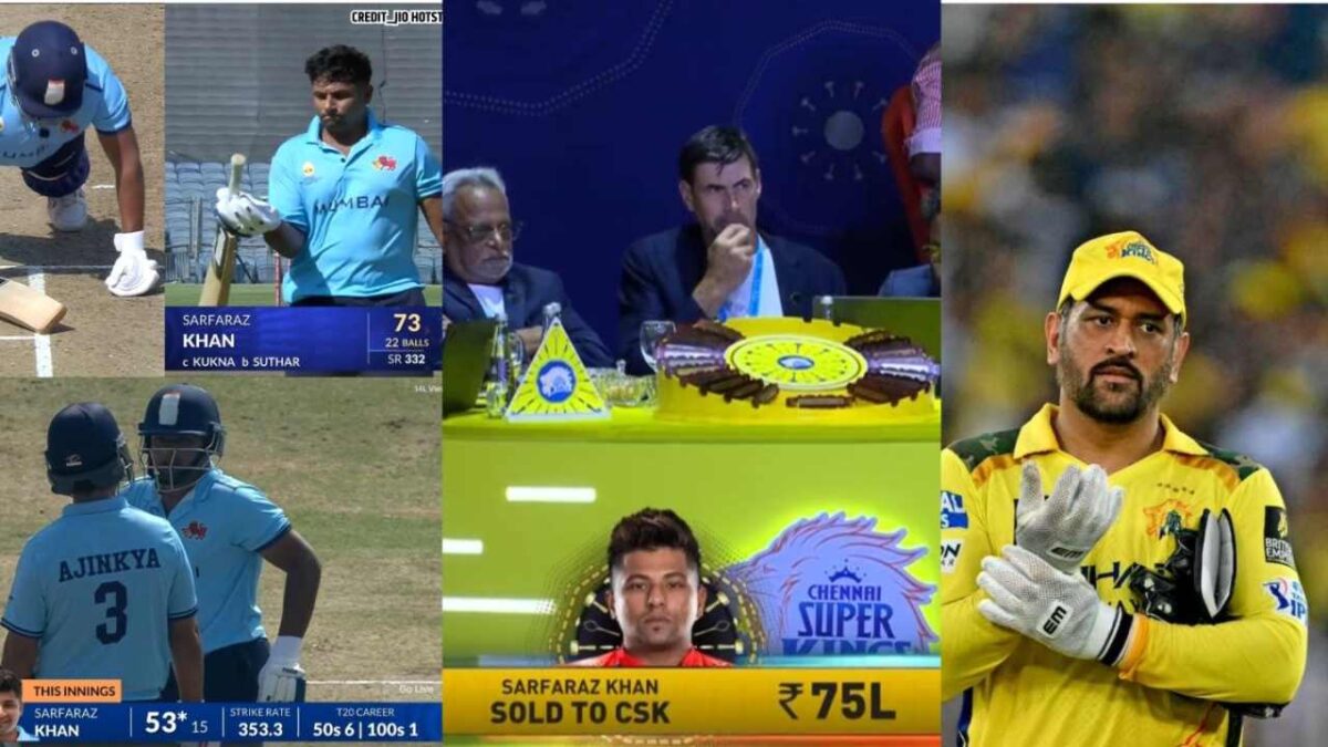 IPL 2026 में अनसोल्ड रह गये थे सरफराज खान, तभी अचानक धोनी का आया फोन, सुबह 22 गेंद 73 ठोकी, शाम को लगी बोली