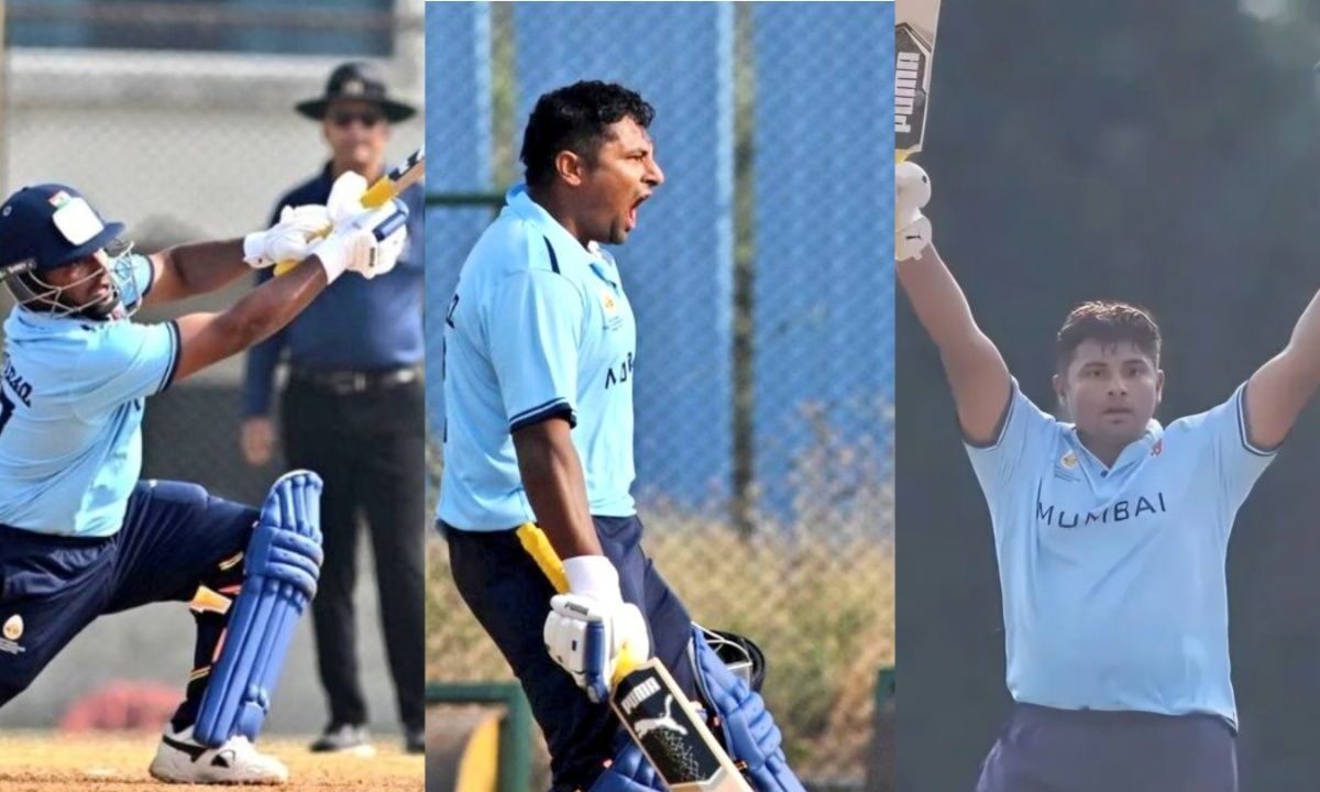 6 6 6 6 6 6...भाई के साथ मिलकर सरफराज खान ने बरपाया कहर, 56 गेंद में ठोका शतक, तेंदुलकर की टीम की जमकर कुटाई