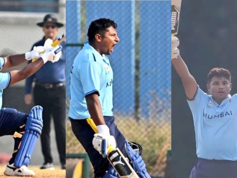 6 6 6 6 6 6...भाई के साथ मिलकर सरफराज खान ने बरपाया कहर, 56 गेंद में ठोका शतक, तेंदुलकर की टीम की जमकर कुटाई